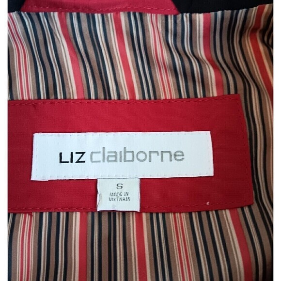 LIZ CLAIBORNE Women's Size Small Red Full Zip & Snap Jacket Coat - Picture 6 of 12